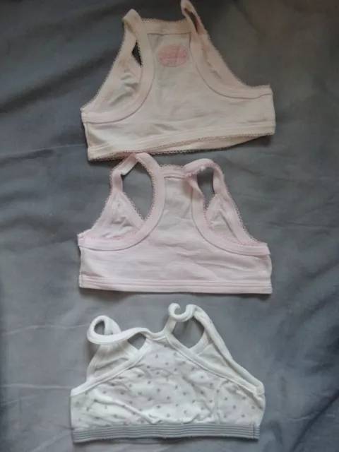 Lot 7 brassières rose blanc motif étoiles argentées DIM PETIT BATEAU 2 ans 86 cm 3