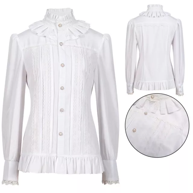 CAMICIA DA DONNA stile vittoriano gotica Lolita camicia con dettaglio arricciaca EUR 38 81 PicClick IT