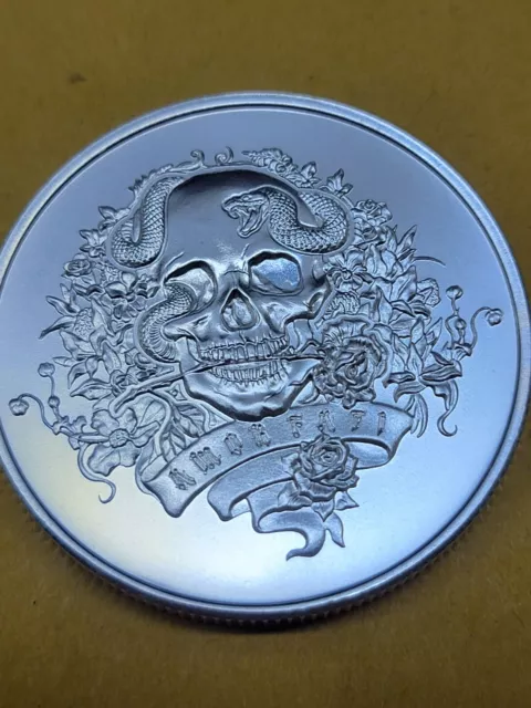 2023 Amor Fati Skull 1 Troy Oz.  Fine .999 Silver Collectable Coin