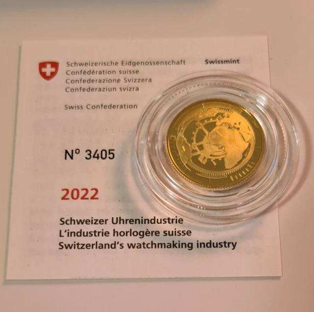 Swiss Gold coin 2022 Swissmint Switzerland Timemachine CHF 25.- Au proof