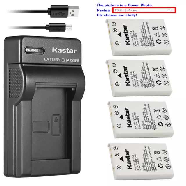 Kastar Battery Slim Charger for Nikon EN-EL5 MH-61 & Nikon Coolpix P530 Camera