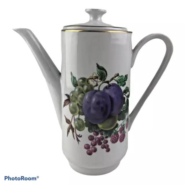 Vintage Naaman Israel Teapot Porcelain Fruit Design