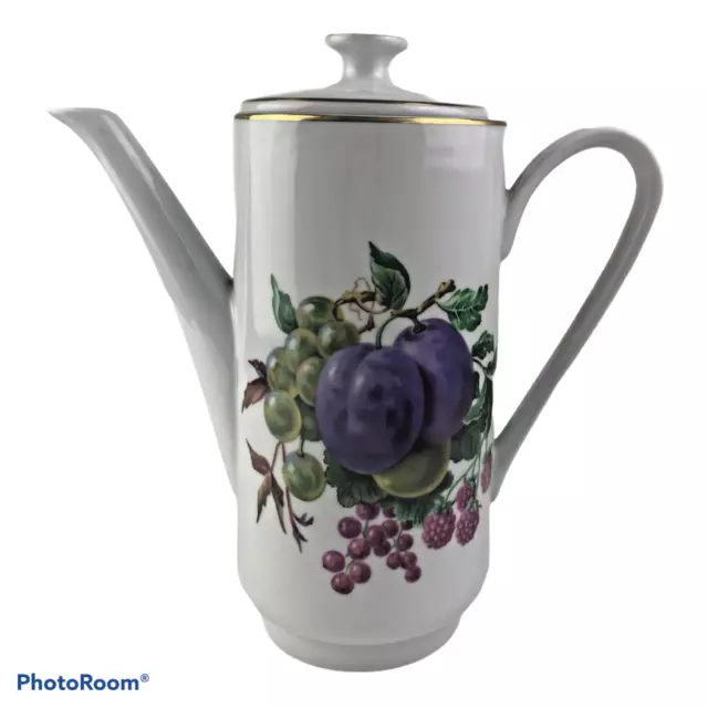 Vintage Naaman Israel Teapot Porcelain Fruit Design Vintage Naaman Israel Teapot Porcelain Fruit Design