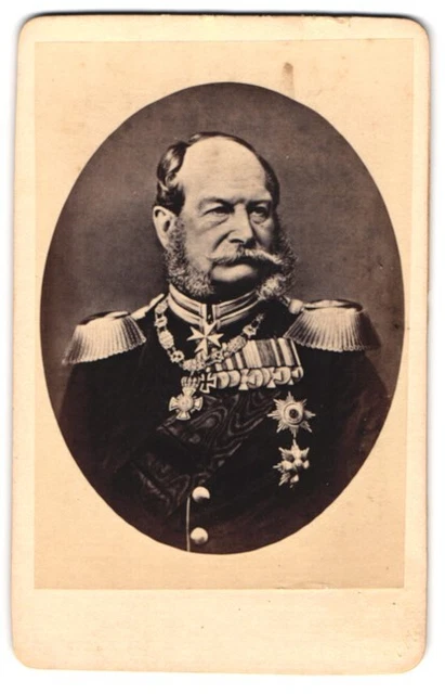 Fotografie unbekannter Fotograf und Ort, Portrait Kaiser Wilhelm I. mit Ordensp