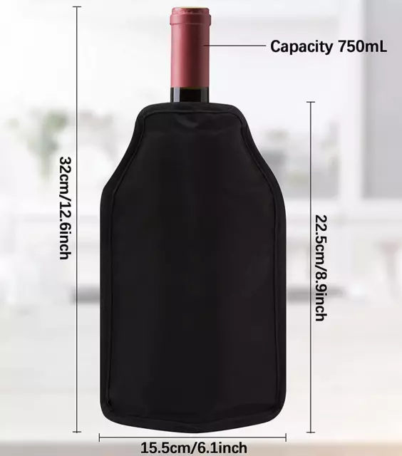 Wine Bottle Cooler Sleeve Slip On Cooling Sleeve Chiller Gel Pad No Ice Needed