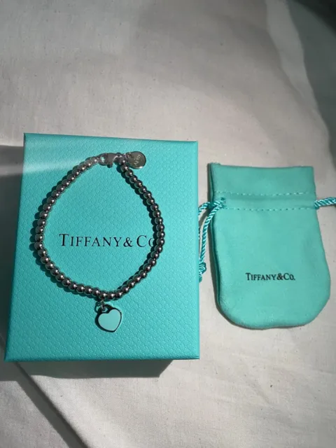 Tiffany & Co. Return to Tiffany Blue Enamel Heart Tag Silver Bead Bracelet  Tiffany & Co. | TLC