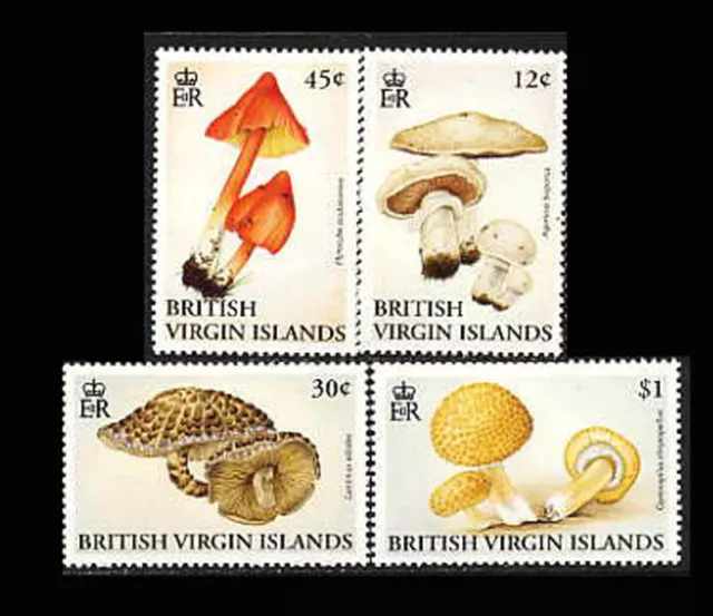 VIRGIN IS, Sc #737-40, MNH,1992, Fungi, mushrooms, agriculture