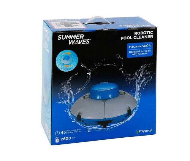 SUMMER WAVES ROBOTIC Cordless Rechargeable Swimming Pool Vacuum Cleaner