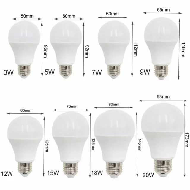 110V- 220V E27 E26 LED Globe Bulb Lamp Light 3W 9W - 15W 18W 20W Cool Warm White 2