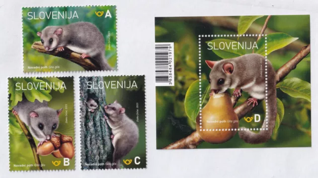 Slovenia 2023 MNH seria  block Fauna Dormouse nocturnal rodent excellent climber