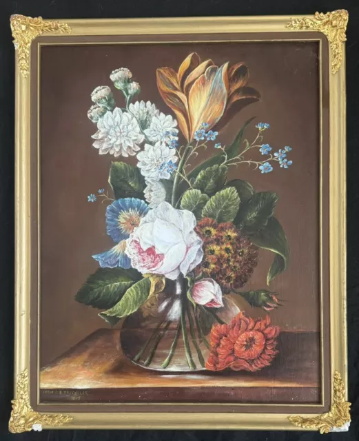 Blumen Im Glass  „Johann Baptist Drechsler 1805“      Öl auf Leinwand