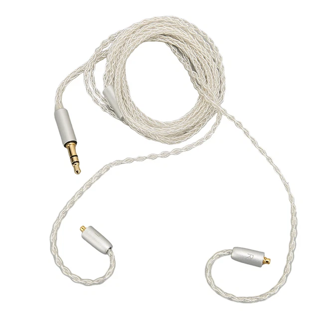 47 2 Pouces De Long 8 Brins De Cuivre Tressé Argent Plaqué Casque Câble