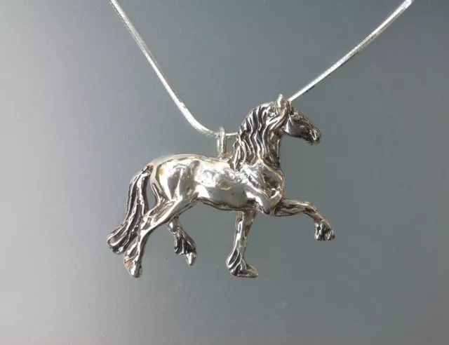 Friesian horse Sterling Silver pendant ONLY.  Beverly Zimmer Equestrian jewelry