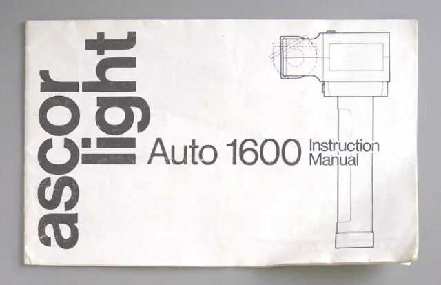 Ascorlight Auto 1600 Instruction Manual Original