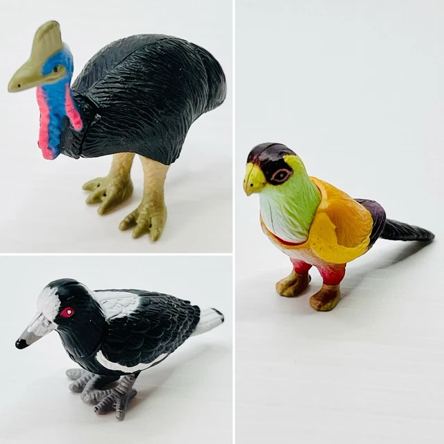 3 X VINTAGE Yowie Series 2 Birds 1998 Magpie Cassowary and Parrot