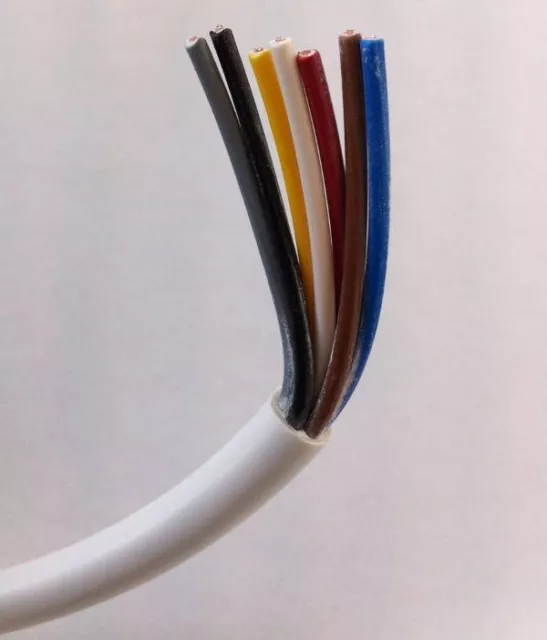 Weiß 0.75mm 7 Core 3187Y Rund Flexibel Kabel - Kontrolle Verdrahtung,Beleuchtung