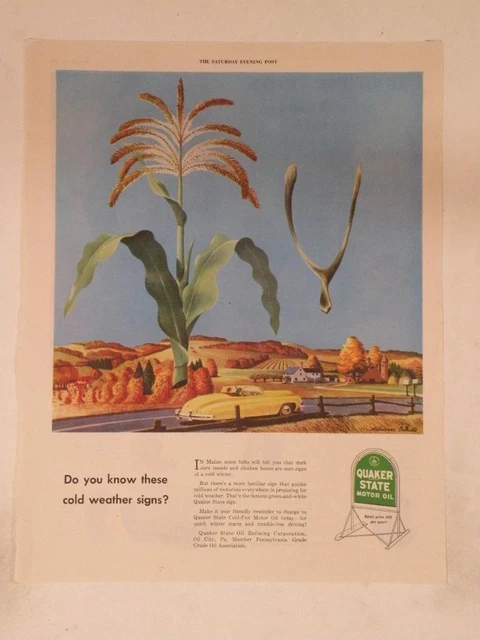 Magazine Ad* - 1947 - Quaker State Motor oil