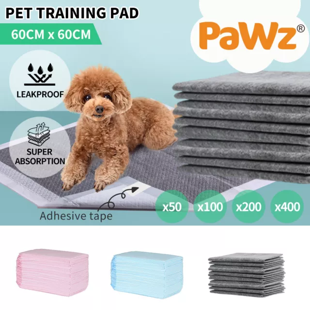 Pawz 60x60cm Pet Dog Training Pads Indoor Puppy Potty Pee Mat Absorbent 200/400x