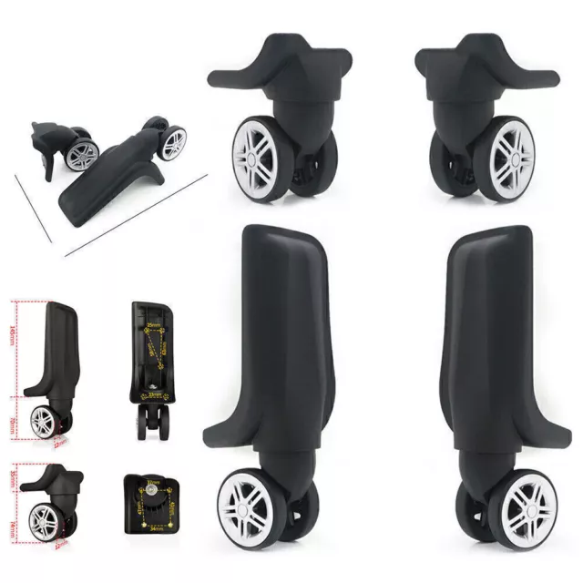 Plastic Luggage Wheels 360° Swivel Spare Caster Suitcase Repair Replacement Kit