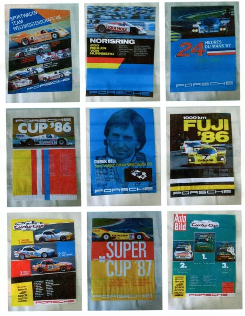 Konvolut 9 x Porsche Rennsport Poster 80er Jahre