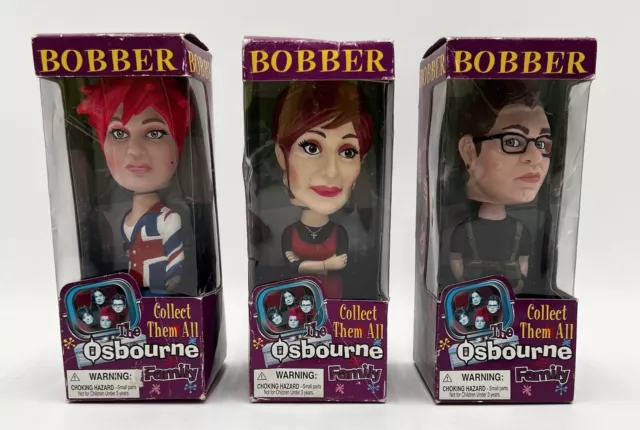 Lot Of 3 Sharon Jack Kelly Osbourne Bobblehead Set 2002