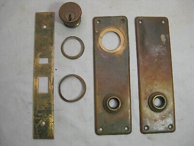 vintage antique plates door hardware plate cover Sargent lock parts B * Note 3