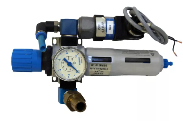 Festo LFR-D-5M-MINI AD43 w/ Gauge 359874 & Pressure Switch PEV-1/4A-SW27-B-OD