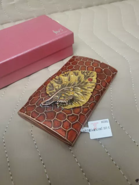 Brass  Enamel Painted Design Business Card Holder