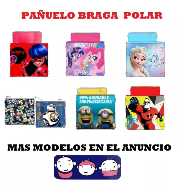 Braga Cuello Bufanda Pañuelo Polar Infantil Dibujo Disney Niño Niña Neckwarmer