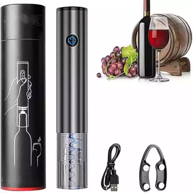 One-Touch Automatic Electric Wine Opener Aluminum Stainless Steel