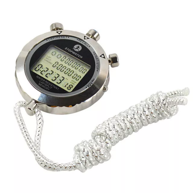 Chronograph Metal Digital Timer Stopwatch Sports Counter Waterproof Stopwatch