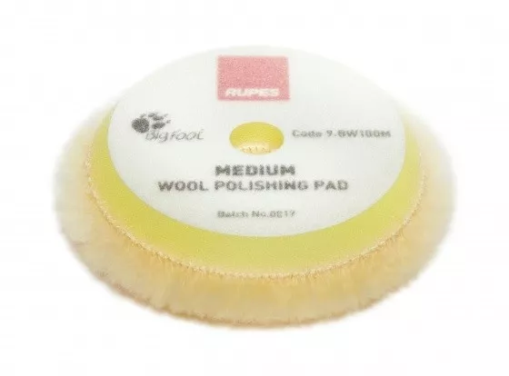 1 x Rupes 9.BW100M Wool Polishing Pad Medium Jaune diam 80/90