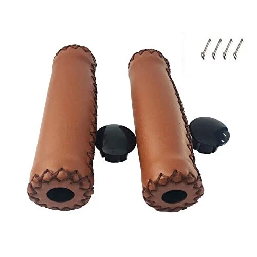 Retro Brown Bike Bicycle Soft Synthetic Leather Beach Cruiser Handlebar Cover...