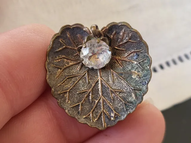 Antique Ornament Metal Sheet Rhinestone Pin IN Detourner Or Reepingler D19R