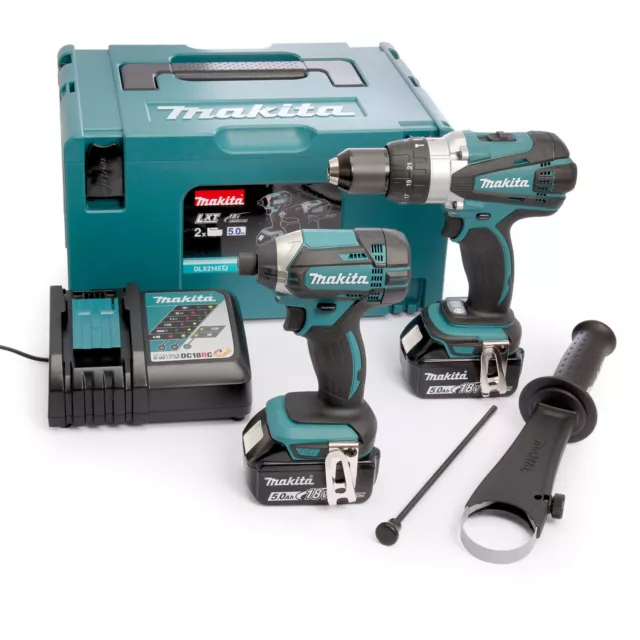 Makita DLX2145TJ 18V Perceuse Combi & Impact Conducteur Paquet Double (2 X 5.0Ah