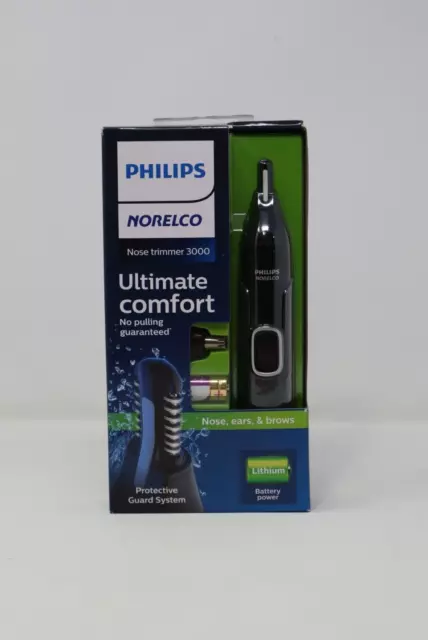 Philips Norelco Nose Trimmer 3000 for Nose, Ears, & Eyebrows, Black, NT3600/42