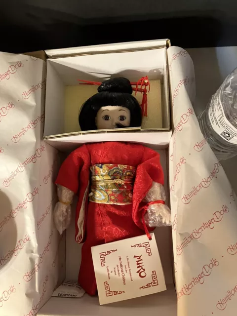 "Miko" Collectible Hamilton Heritage  Porcelain Japanese Doll NIB