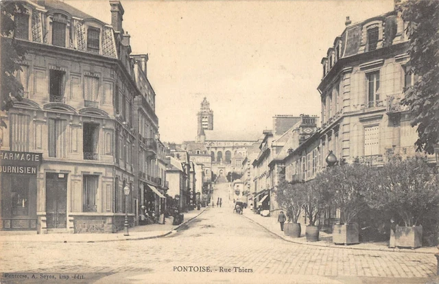 Cpa 95 Pontoise Rue Thiers