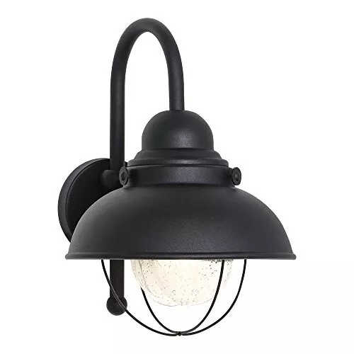 Sea Gull Lighting 8871-12 Sebring One-Light Outdoor Wall Lantern, Black Finish