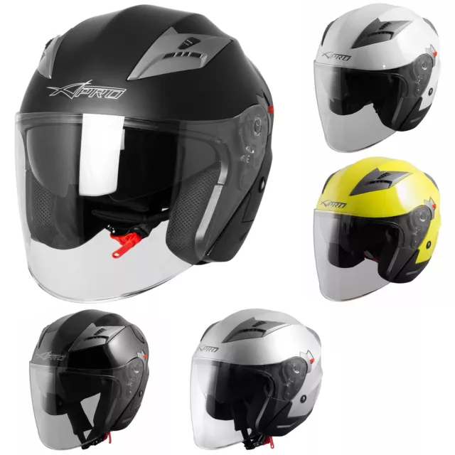 Casco Jet Moto Scooter Omologato ECE 22 Città DOPPIA VISIERA  Antigraffio