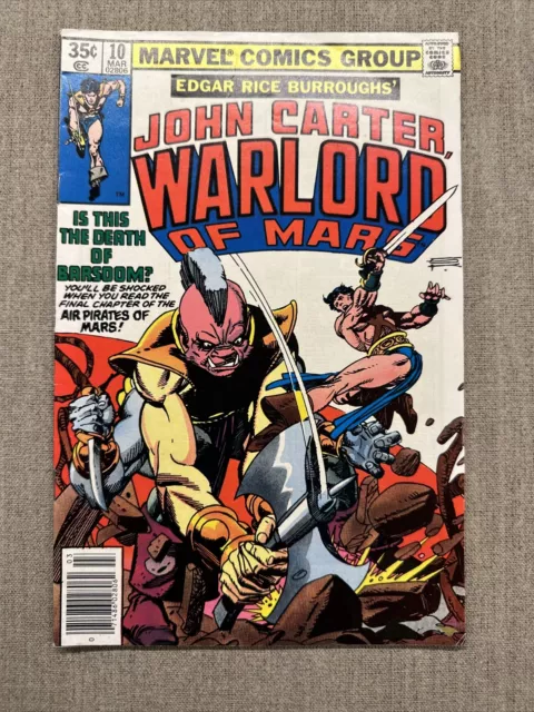 Marvel Comics "John Carter Warlord of Mars" #10 Mar. 1978 VF Condition