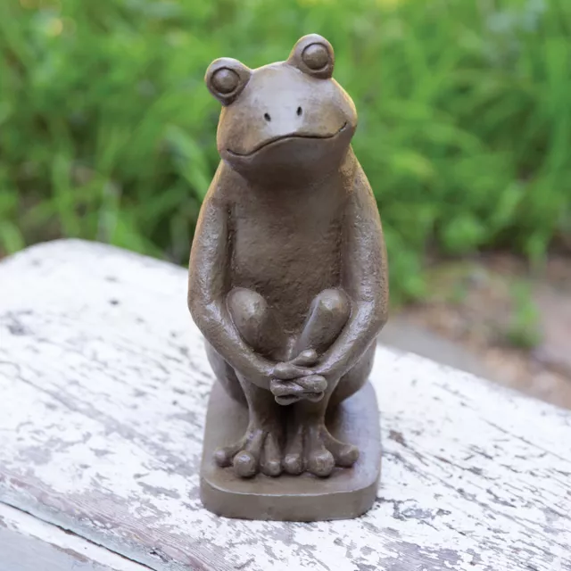 Cheerful Frog Tabletop Resin Figurine Statue Centerpiece Home Decor 12 Inch 2