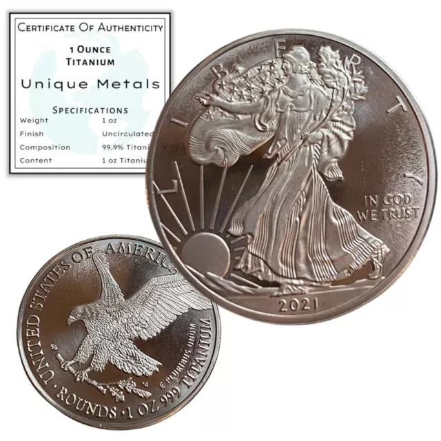 2021 1 Ounce OZ 999 Fine Solid USA American Liberty Eagle Coin