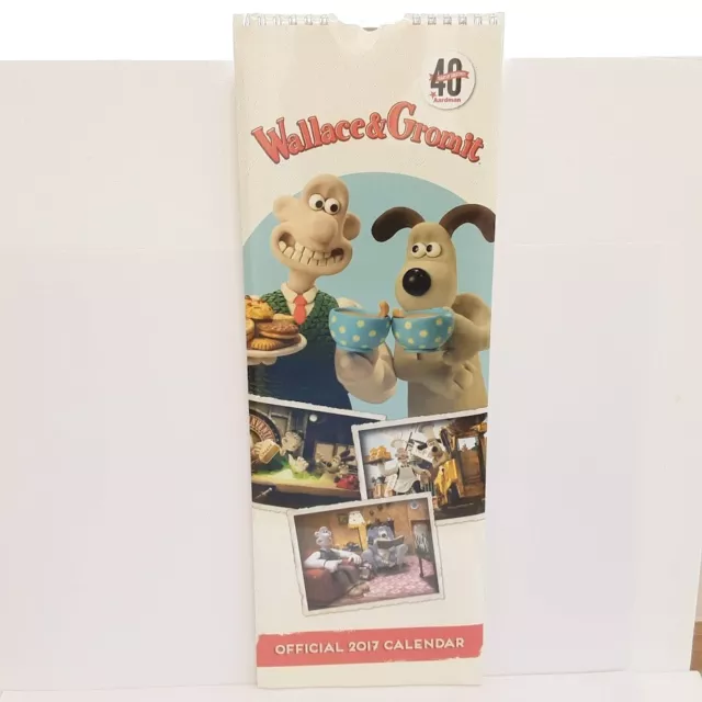 Wallace and Gromit Official Slim Wall Hanging Calendar - New & Sealed - 2017