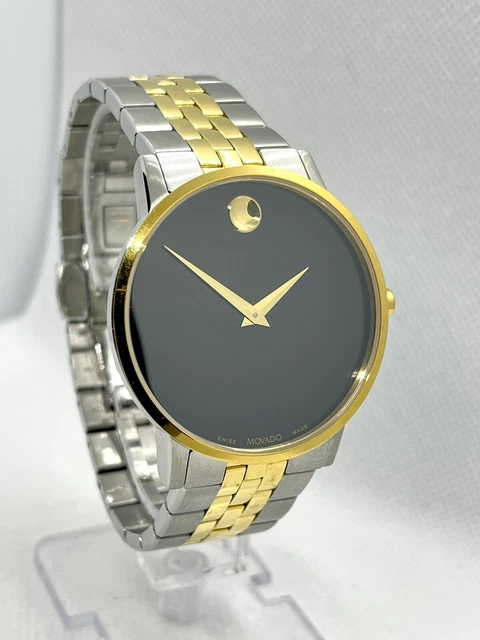 Movado Museum Classic Black Dial Two Tone Men's 40mm Watch 0607200