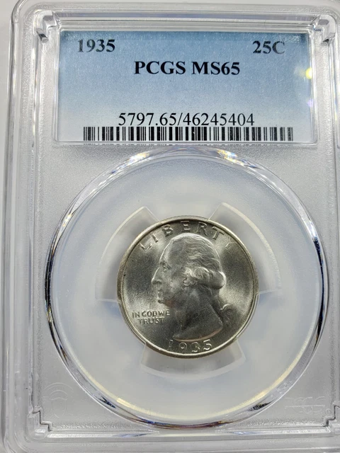 1935 Washington Silver Quarter PCGS MS65