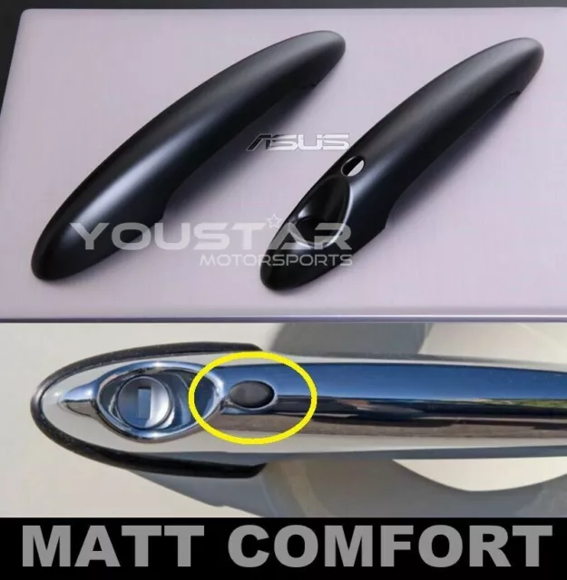 MATTE BLACK Door Handle Trims Covers 2x for Comfort Access MINI Cooper R55 R56