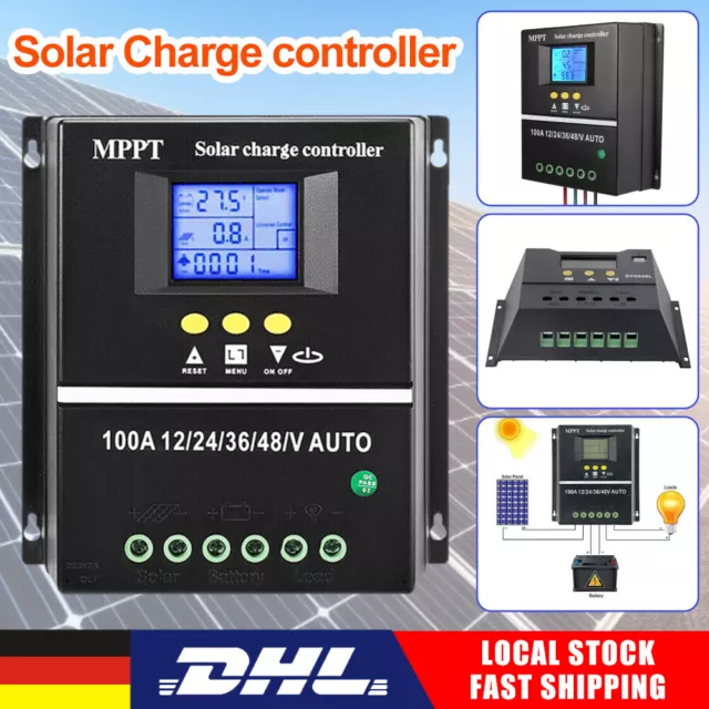 4000W MPPT Solar PV Regler 100A 12V 24V 36V 48V Solar Laderegler Controller LCD