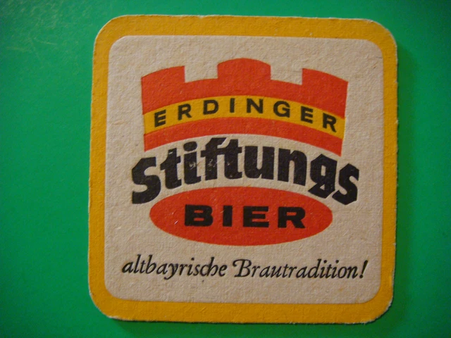 BEER COASTER MAT ~ ~ ERDINGER Brauerei Stiftungs Bier Altbayrische ...