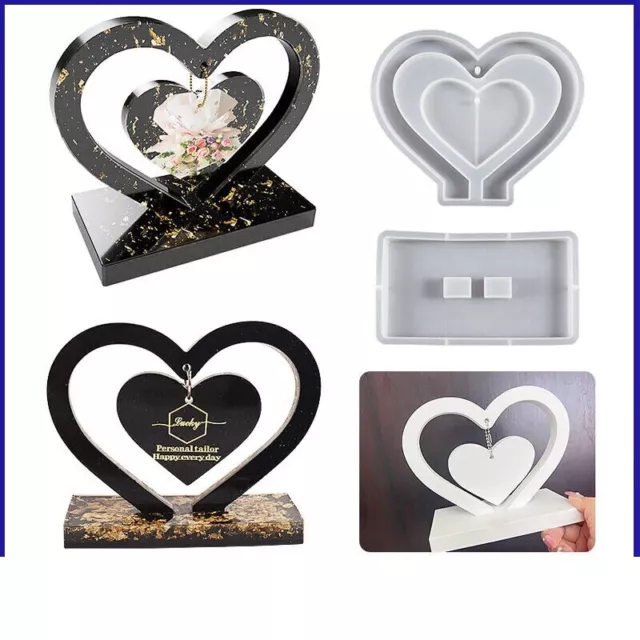 Heart Shape Picture Photo Frame Silicone Mold Epoxy Resin Craft Casting Mould